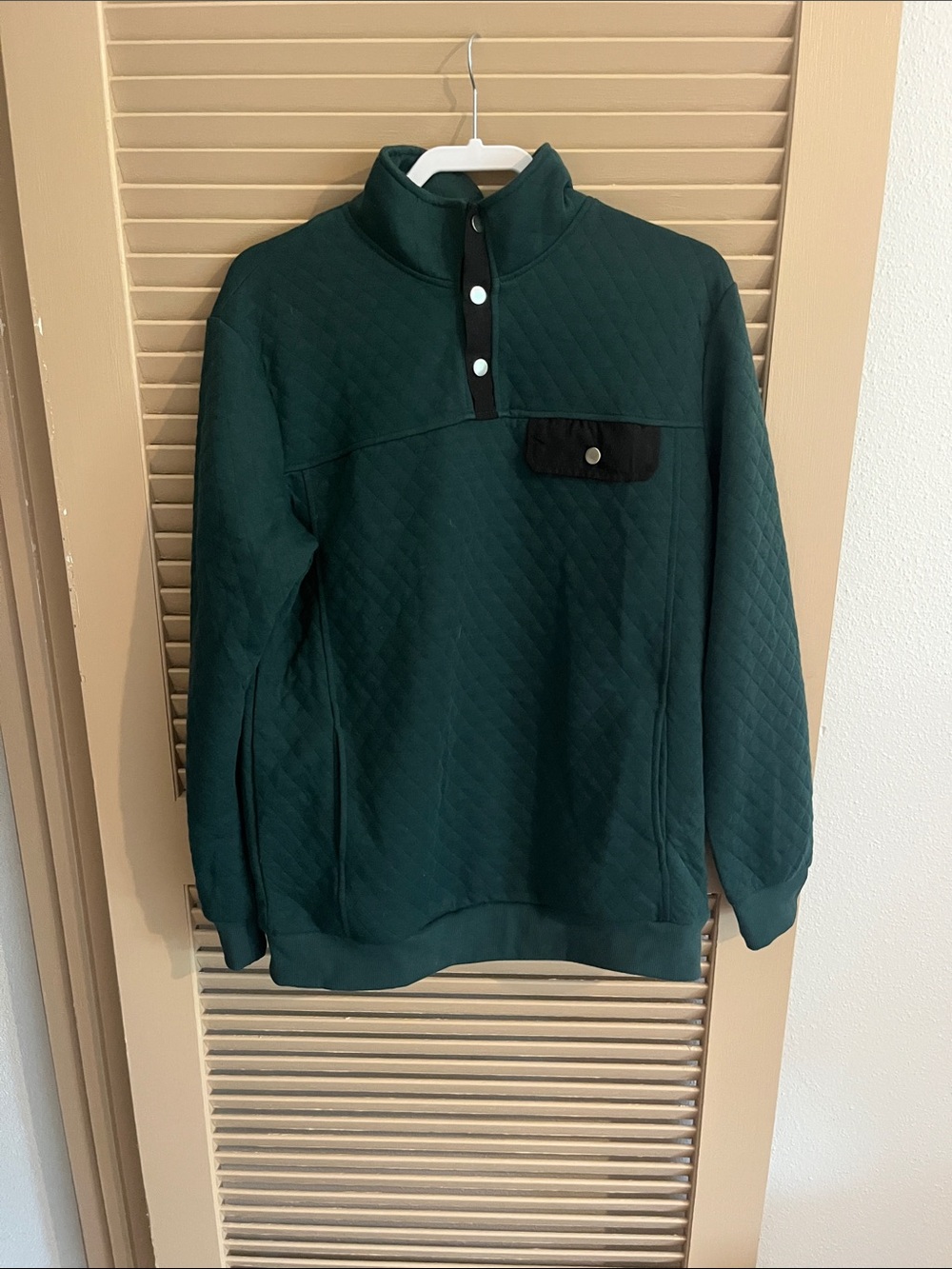 Men's Quilted Forest Green Lightweight Shirt Jacket